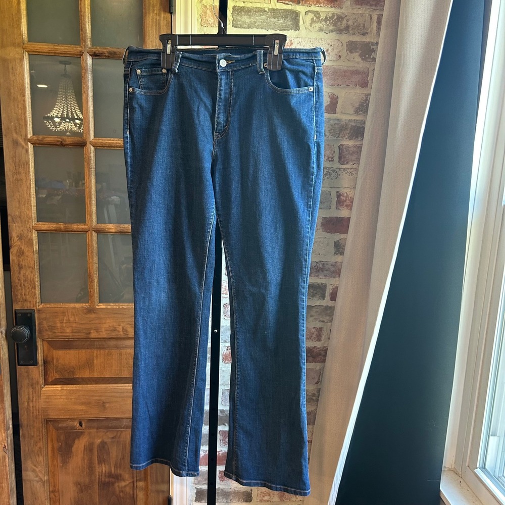 Levis 505 Bootcut Jeans Womens Blue Denim Mid Rise 18W 36x32.5 Classic Y2K